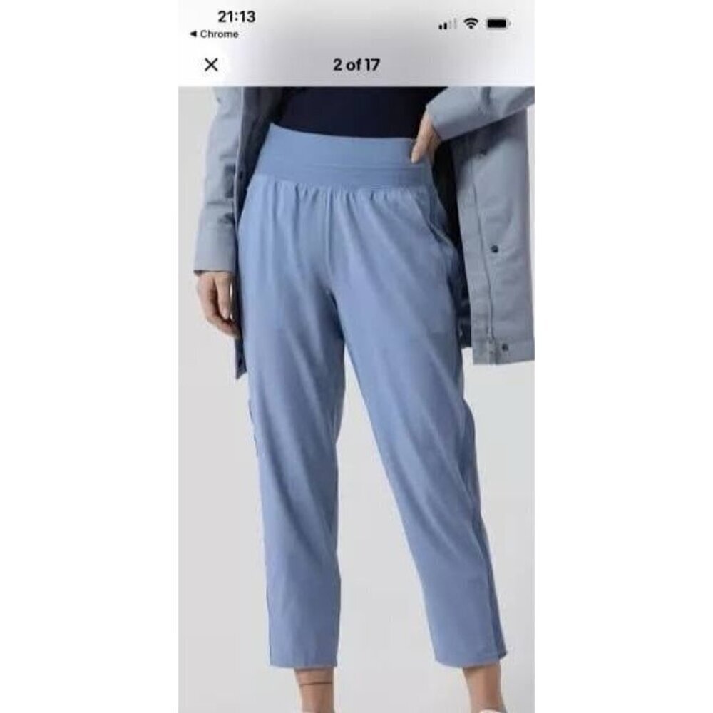 Athleta Nolita Slim Tapered Crop Pull On Pants Size 6 Lightweight Cottage Blue